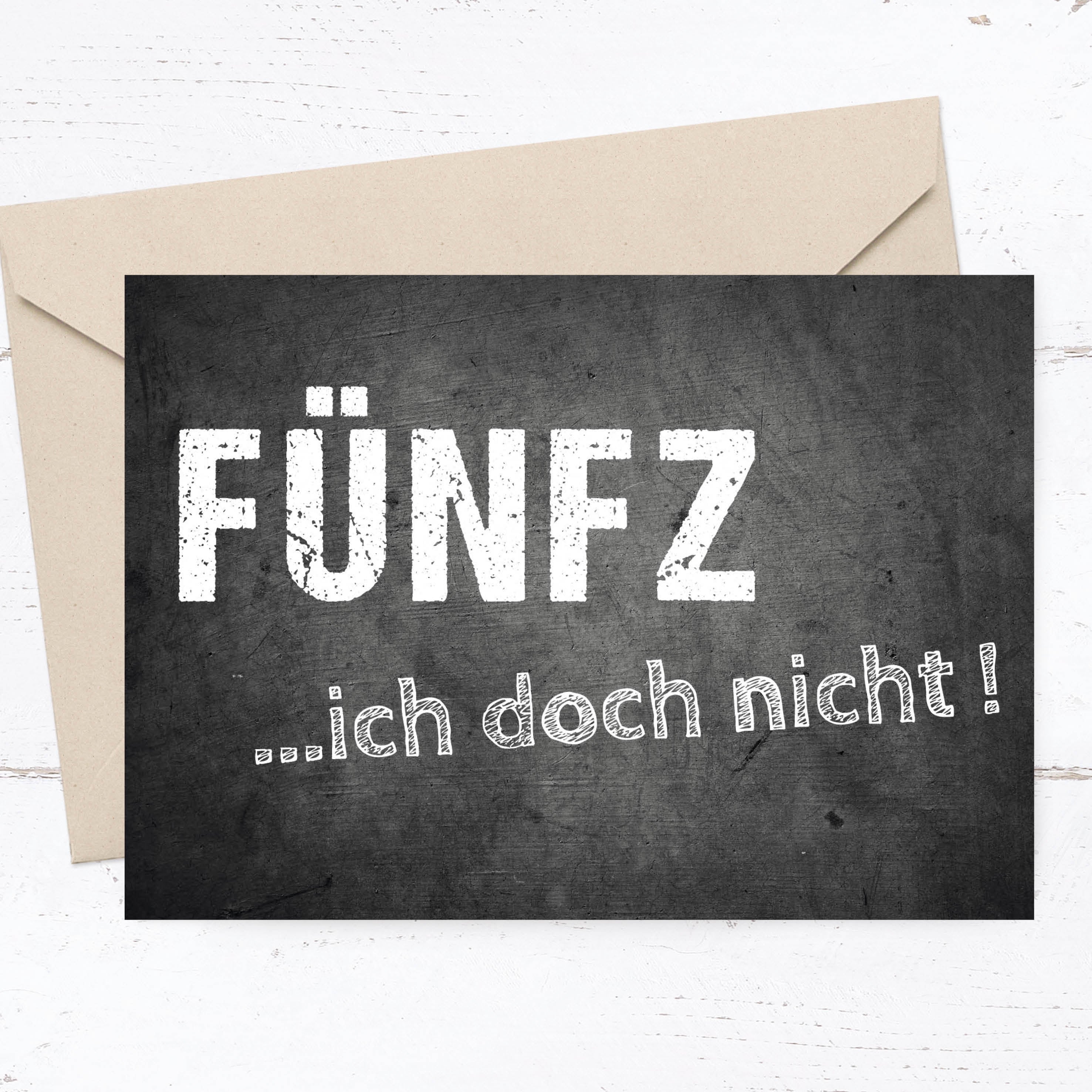 Einladung zum 50. Geburtstag:  FÜNFZ ICH doch nicht!